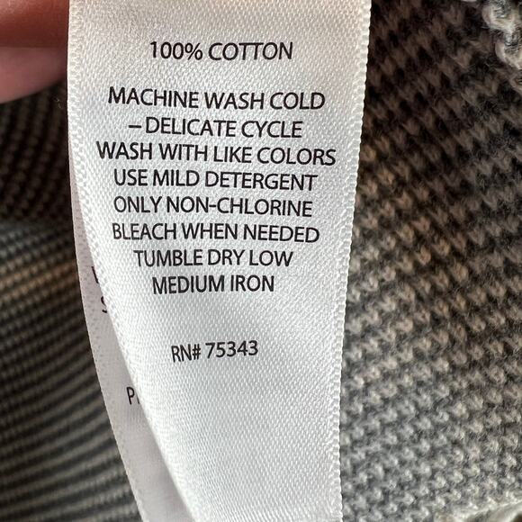 Ruby Moon Geometric Striped Open Front Long Cardigan Gray Medium Boho Drape - Picture 4 of 8